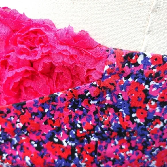 Strapless Retro Pink Floral Dress by Judy Masliyah 9-11-0009 - Picture 3 of 9